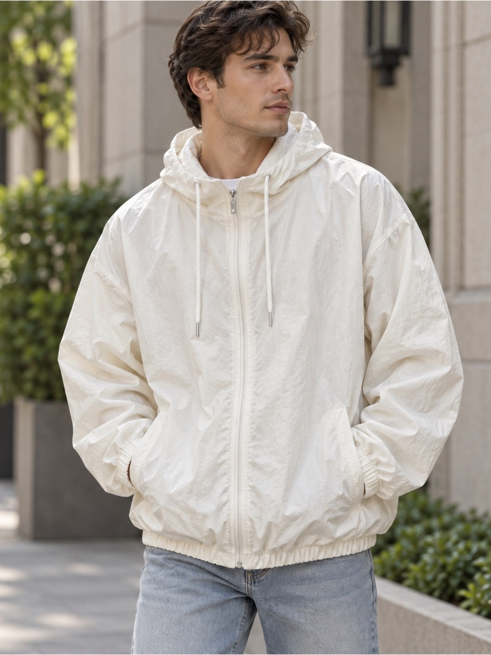 YEEZY WB-01 White Windbreaker Jacket Size 2